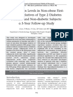 Adiponectin Levels in Non-Obese First-Degree Relatives of Type 2 Diabetes Patients and Non-Diabetic Subjects: A 5-Year Follow-Up Study