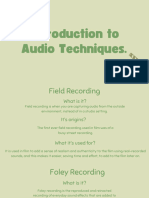 Introduction To Audio Techniques