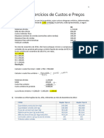 002 - Lista de ExercÃ - Cios Custos e PreÃ Os - Resolvida Na Aula - Prof SÃ - Lvio