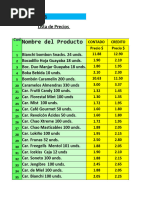 Lista de Precios Luis