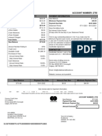 Summary of Account Activity Payment Information