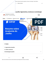 Resumo Anatomia Do Joelho - Ligamentos, Meniscos e Semiologia - Sanar Medicina