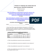 Solution Manual For Statistics For Criminology and Criminal Justice 4th Edition Bachman Paternoster 1506326102 9781506326108