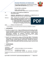 Informe N°003 - Solicito Cronograma de Asistencia y Porcentaje de Participación Del Plantel Técnico en Obra - Aguaytillo