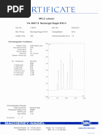 Certificado Coluna HPLC Açúcar