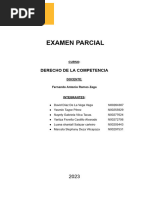 Examen Parcial de Derecho A La Competencia