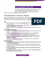 Srinivasa Ramanujan 1887 1920