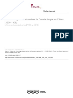 Vitalien Laurent. La Chronologie Des Patriarches de Constantinople Au XIIIe S. (1208-1309) - Revue Des Études Byzantines, Tome 27, 1969. Pp. 129-150.