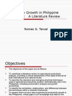 Productivity Growth in Philippine Agriculture: A Literature Review