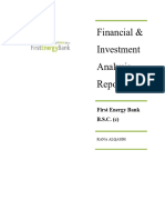 First Energy Bank - Rana Al Qasim - Financial & Investment Analysis Report On First Energy Bank B.S.C. (C)