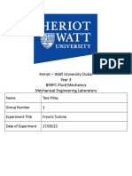 Francis Turbine Lab Report - Tara Pillay