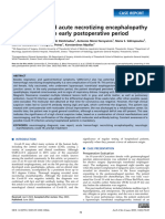 COVID-19 Related Acute Necrotizing Encephalopathy Presenting in The Early Postoperative Period