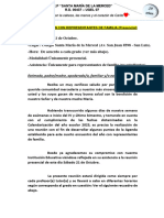 Cuarta Reunión Con Representantes de Familia - Sábado 21 de Octubre