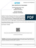 Permanent Certificate of Enlistment: West Bengal Municipal Act, 1993 (See Section 118) (Duplicate To Be Filled Up)