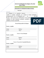 Actas de Conformaciòn de La Brigada Ecologica Escolar Niveles y Modalidades