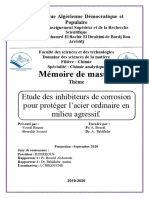 Etude Des Inhibiteurs de Corrosion 2020