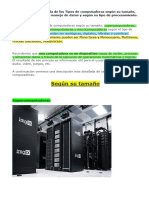 Tipos de Computadoras Por Su Tamano Capacidad y Procesamiento