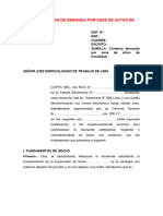 Contestacion de Demanda Por Cese de Actos de Hostilidad