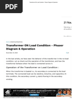 Transformer ON Load Condition - Phasor Diagram & Operation