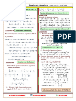 2equations Et Inequations Exercices Non Corriges 1 Ma