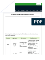 8085 Data-Transfer Instructions