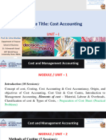 Cost Accounting - UNIT 1 - Mid