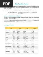 Passive Voice Notes and Transformations (Short Version)