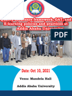 Quality Assurance Framework, GAT, and E-Learning Policies and Practices at Addis Ababa University Workshop Summery Document