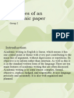 Features of An Academic Paper