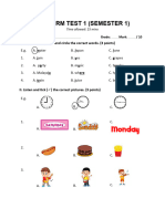 Mid-Term Test 1 (Semester 1)