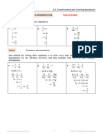 Equations With Algebraic Denominators SOLUTIONS