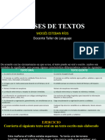 Clases de Textos y Oraciones