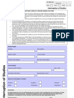 Interruption of Studies Form