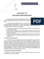 Relatório Fonoaudiológico Daniel Resende