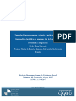 Derecho Romano Como Criterio Cualitativo en La Formacion Juridica Al Amparo de La Legislacion Reformista Espanola
