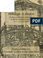 Zoé Schweitzer, Véronique Lochert - Philologie Et Théâtre - Traduire, Commenter, Interpréter Le Théâtre Antique en Europe (XVe - XVIIIe Siècle) - Rodopi (2012)