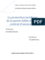 La Protection Juridique de La Partie Faible Dans Le Contrat D Assurance