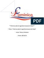 Informe Sobre La Liga Dominicana de Fútbol