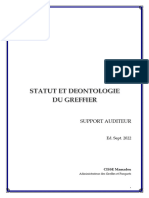 Statut Et Deontologie Du Greffe