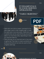 Midterm 2ND Lesson Fundamentals in Food Service Operations Table Skirting