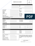 Employee DATA SHEET HR FORMS