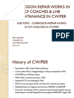 Corrosion Repair Works in ICF Coaches and LHB Coach Maintenance at C&W Perambur