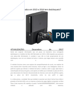 Xbox 360 Fabricados em 2015 e 2016 Tem Desbloqueio