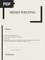 Unit 4 (A) Memo Writing Lecture, Educational Platform