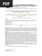 (196-216) Factors Affecting Employee Engagement of Generation Z During The Transition From The COVID-19 Pandemic To Endemic