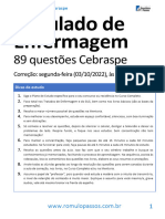 Simulado de Enfermagem Cebraspe - 89 Questões