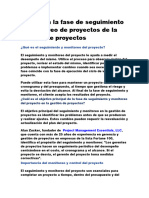 Guía para La Fase de Seguimiento y Monitoreo de Proyectos de La Gestión de Proyectos