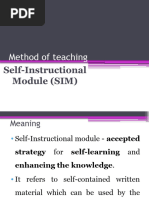 Teaching Methods - Self-Instructional Module