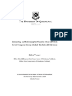 Interpreting and Performing The Chamber Music of Uzbek Soviet Composer Georgi Mushel: The Role of Folk Music