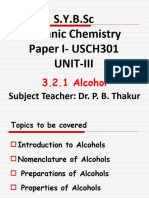 SYBSc Paper I, Unit-III, Alcohol